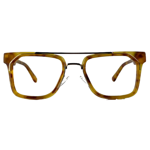 Abel In Banana Tortoise: Unisex Square Fits Medium To Wide Faces