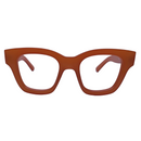 Ariel In Persimmon Crystal:   Modified Cat Eye Frame Fits Medium To Wide Faces